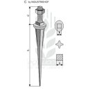 Rippen-Konus-Ackereggenzinken "Stern" Naturhart gerade