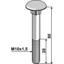 Flachrundschraube M10x1,5 verzinkt