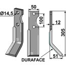 Dent rotative DURAFACE, modèle droit